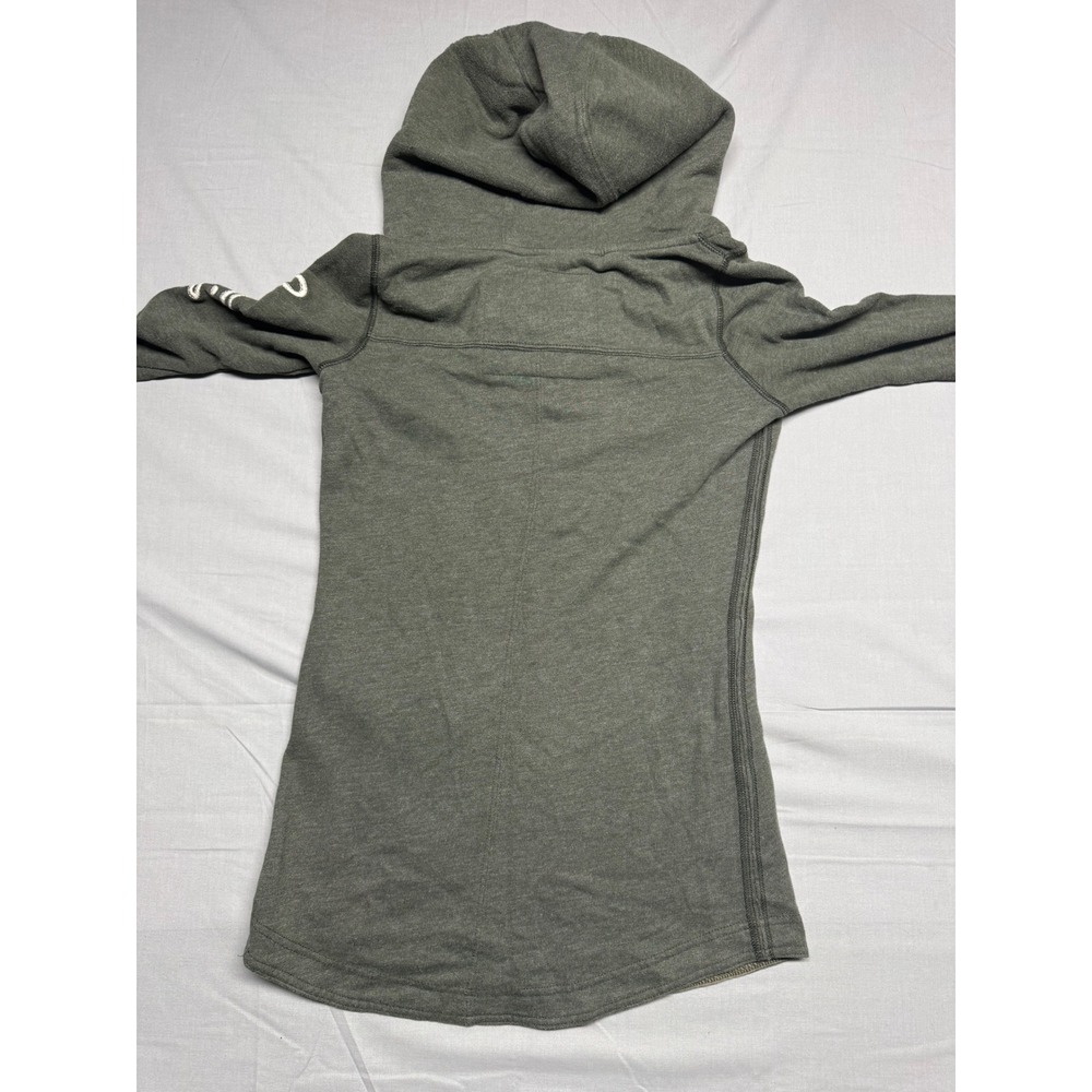 Hollister Womens Small Olive Green Malibu Button Hoodie Longline Pullover - Picture 5 of 7